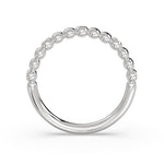 Alternating Bead and Diamond Wedding Ring