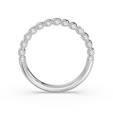 Alternating Bead and Diamond Wedding Ring