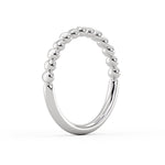 Alternating Bead and Diamond Wedding Ring