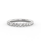 Alternating Bead and Diamond Wedding Ring