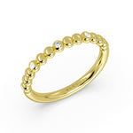 Alternating Bead and Diamond Wedding Ring