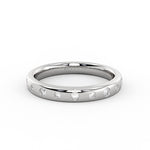 Flush Set Flat Edge Diamond Wedding Ring