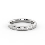 Flush Set Flat Edge Diamond Wedding Ring