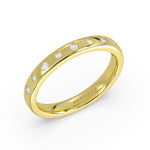 Flush Set Flat Edge Diamond Wedding Ring