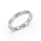 Flush Set Flat Edge Baguette Diamond Wedding Ring