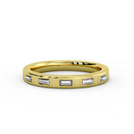Flush Set Flat Edge Baguette Diamond Wedding Ring