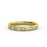 Flush Set Flat Edge Baguette Diamond Wedding Ring