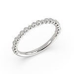 Alternating Bead and Diamond Wedding Ring