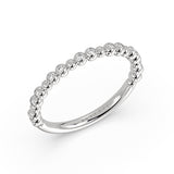 Alternating Bead and Diamond Wedding Ring