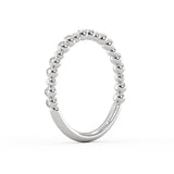 Alternating Bead and Diamond Wedding Ring