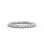 Alternating Bead and Diamond Wedding Ring