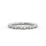 Alternating Bead and Diamond Wedding Ring