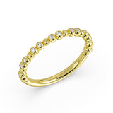 Alternating Bead and Diamond Wedding Ring