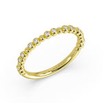 Alternating Bead and Diamond Wedding Ring