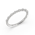 Alternating Bead and Diamond Wedding Ring