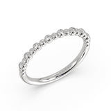 Alternating Bead and Diamond Wedding Ring