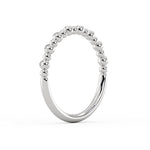 Alternating Bead and Diamond Wedding Ring