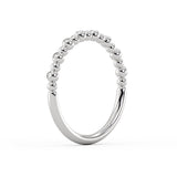 Alternating Bead and Diamond Wedding Ring