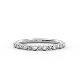 Alternating Bead and Diamond Wedding Ring