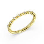 Alternating Bead and Diamond Wedding Ring