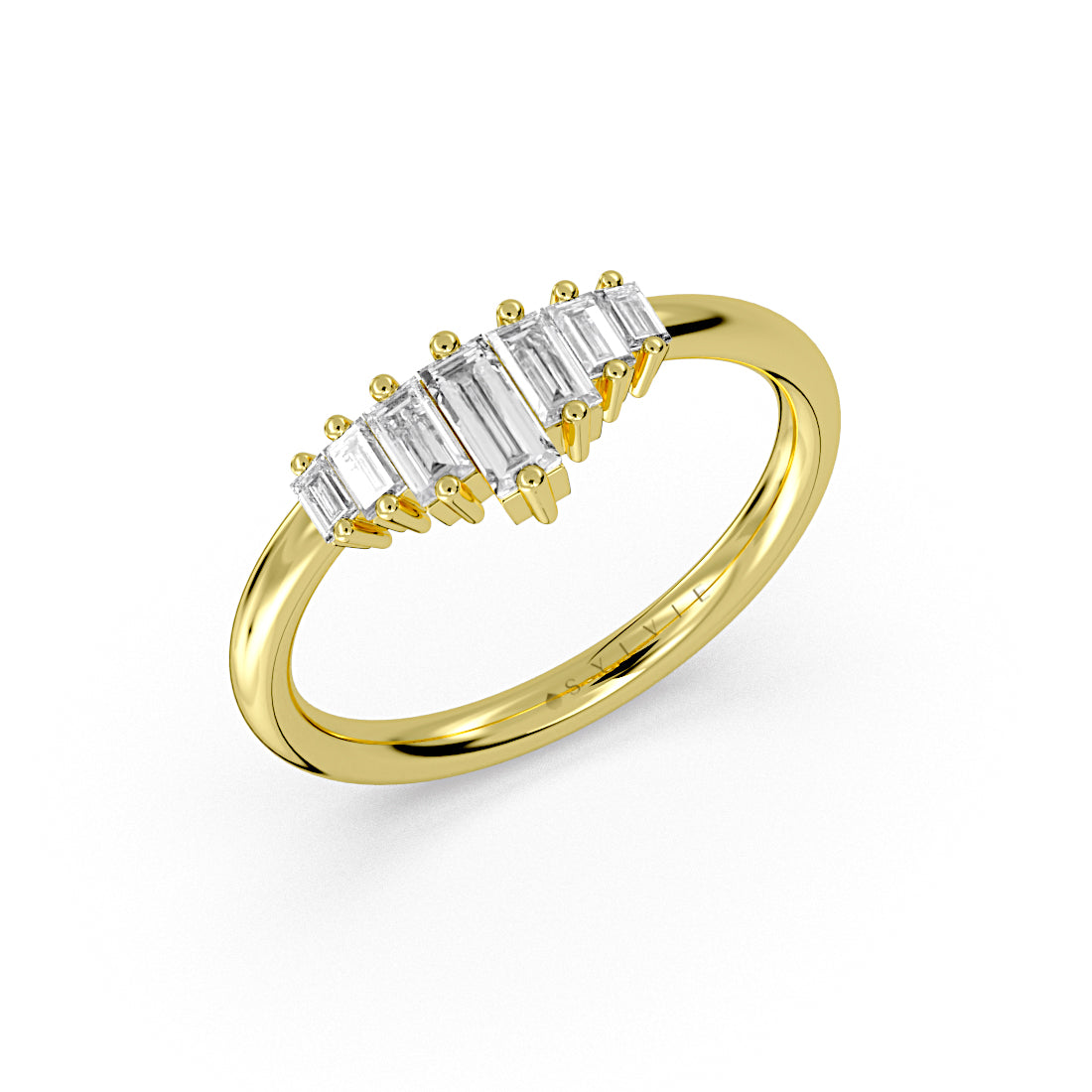 Graduated Baguette Diamond Wedding Ring