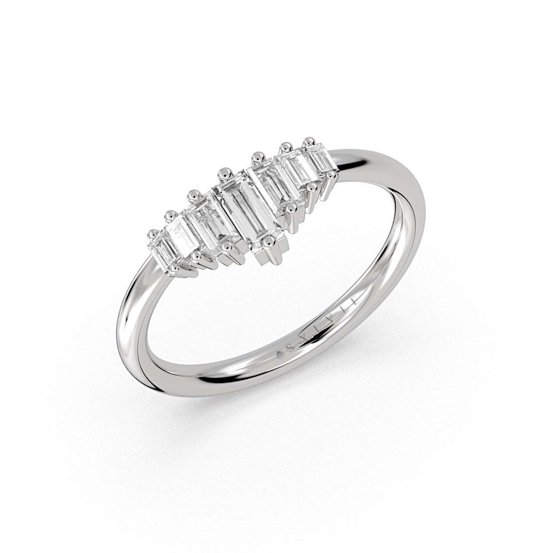 Graduated Baguette Diamond Wedding Ring