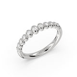 Graduating Flush Set Diamond Bead Wedding Ring