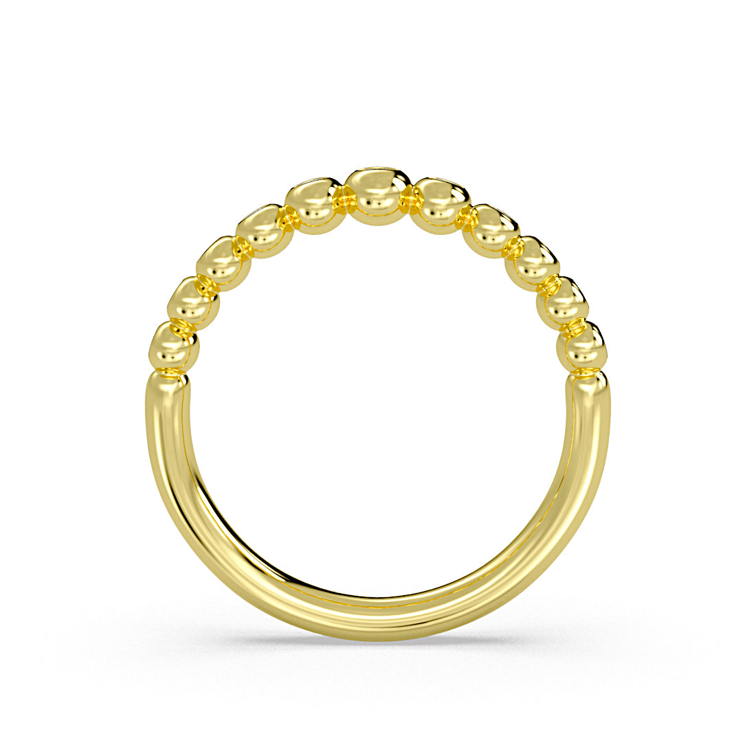 Graduating Flush Set Diamond Bead Wedding Ring