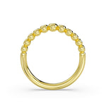 Graduating Flush Set Diamond Bead Wedding Ring