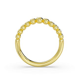 Graduating Flush Set Diamond Bead Wedding Ring