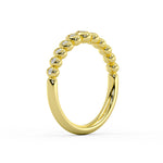 Graduating Flush Set Diamond Bead Wedding Ring