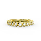 Graduating Flush Set Diamond Bead Wedding Ring