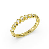 Graduating Flush Set Diamond Bead Wedding Ring