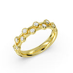 Spaced Flush Set Diamond Double Band Wedding Ring