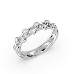 Spaced Flush Set Diamond Double Band Wedding Ring