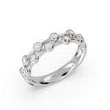 Spaced Flush Set Diamond Double Band Wedding Ring