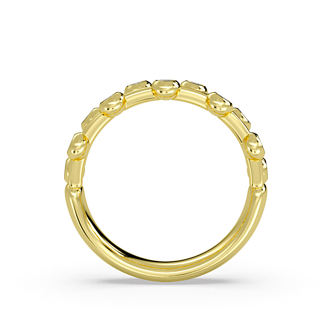 Spaced Flush Set Diamond Double Band Wedding Ring