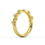 Spaced Flush Set Diamond Double Band Wedding Ring