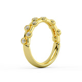 Spaced Flush Set Diamond Double Band Wedding Ring