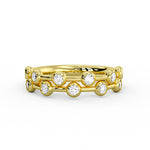 Spaced Flush Set Diamond Double Band Wedding Ring