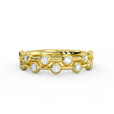 Spaced Flush Set Diamond Double Band Wedding Ring