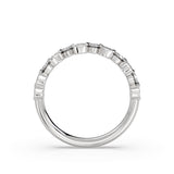 Wavy Half Bezel Diamond Wedding Ring - 0.57 CT