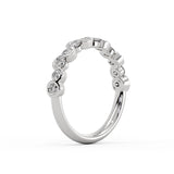 Wavy Half Bezel Diamond Wedding Ring - 0.57 CT