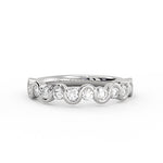 Wavy Half Bezel Diamond Wedding Ring - 0.57 CT