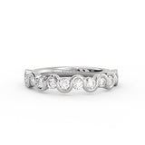 Wavy Half Bezel Diamond Wedding Ring - 0.57 CT