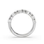 Wavy Half Bezel Diamond Wedding Ring - 0.86 CT