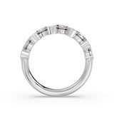 Wavy Half Bezel Diamond Wedding Ring - 0.86 CT