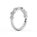 Wavy Half Bezel Diamond Wedding Ring - 0.86 CT