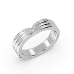 Iconelle Triple Band Wedding Ring with Diamond Shell Tip