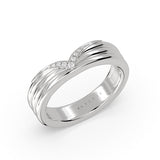 Iconelle Triple Band Wedding Ring with Diamond Shell Tip